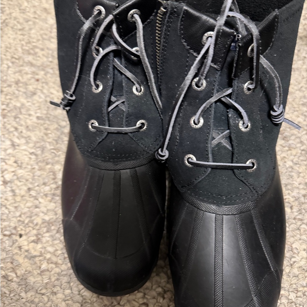 Sperry Black Leather Boots